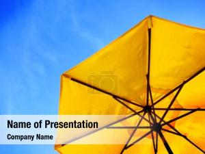 Bright Yellow Umbrella PowerPoint Template