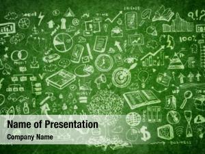 School Doodles on Chalkboard PowerPoint Template