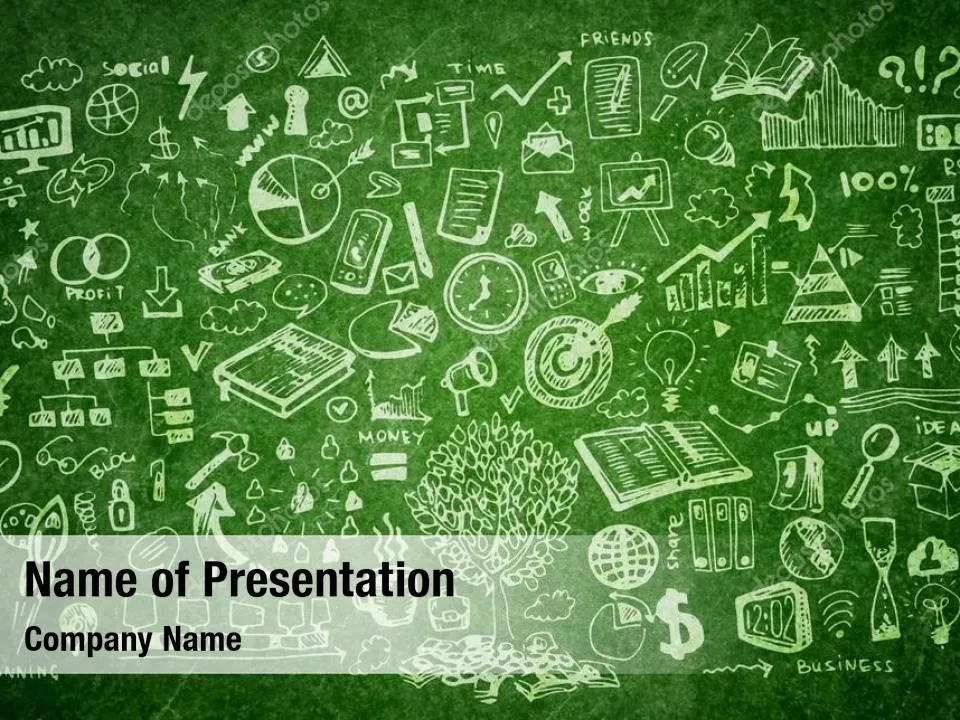 School Doodles on Chalkboard