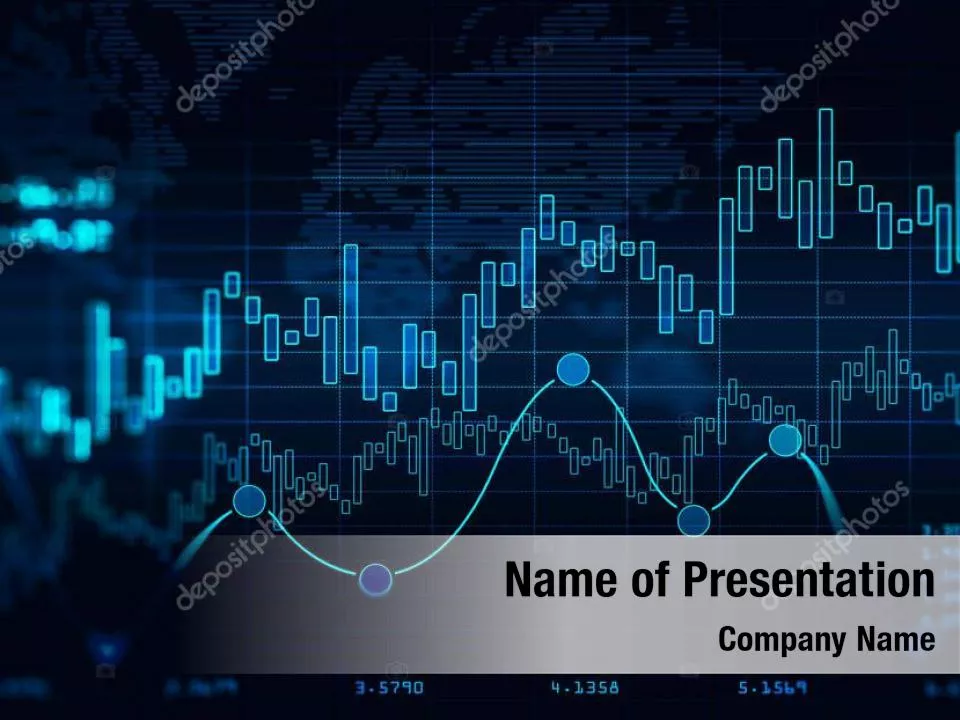 Candlestick Chart on Blue Background