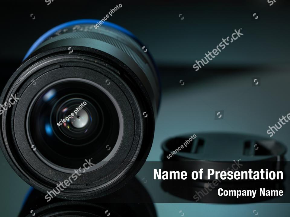 Technology Lens Close Camera PowerPoint Template - Technology Lens ...