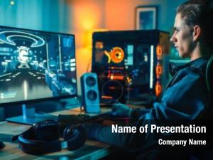 Gaming Computer Keyboard PowerPoint Template