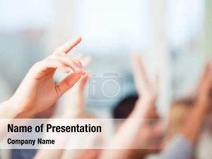 Raised Hands PowerPoint Template