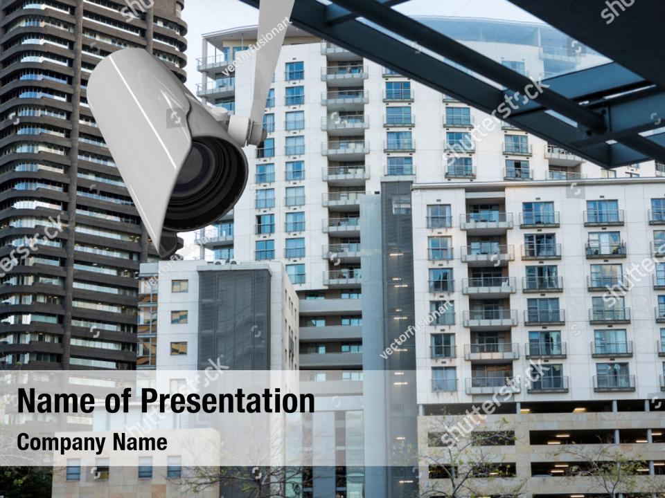 Surveillance Camera On Ceiling PowerPoint Template - Surveillance ...