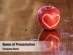 Apples with Hearts PowerPoint Template