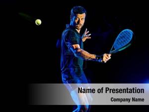 Paddle one caucasian tennis player