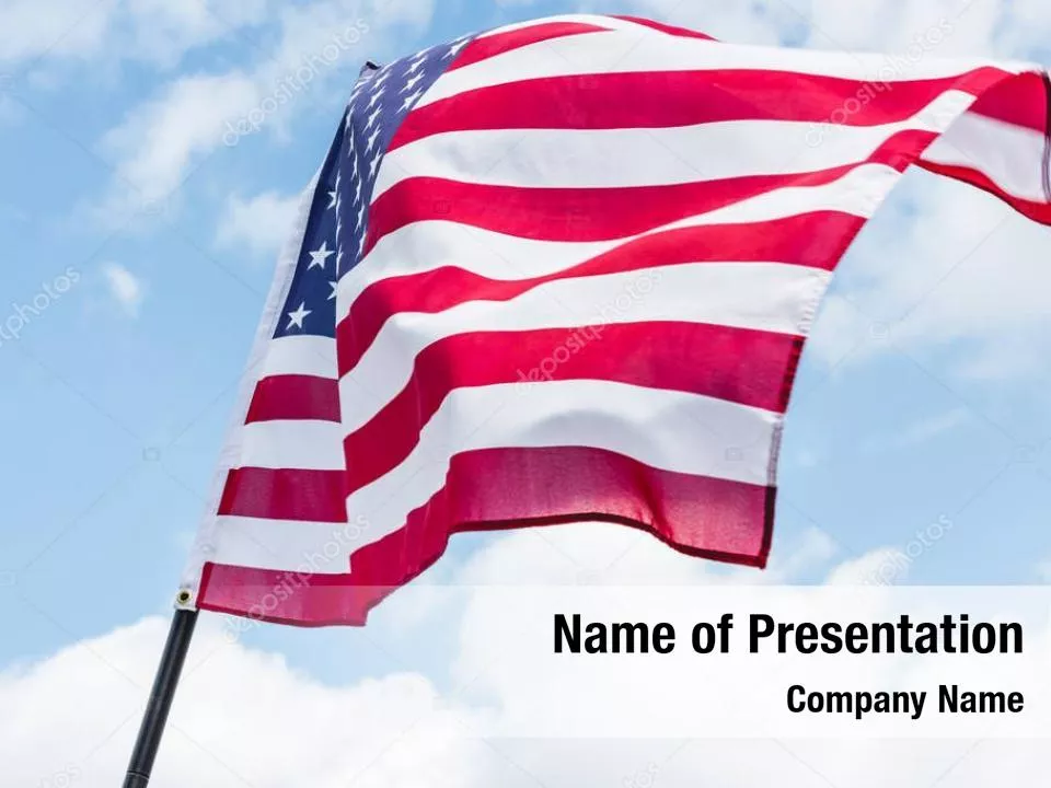 USA Flag on Blue Background