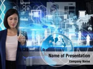 Technology digital composite interface businesswoman