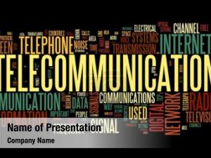 Word telecommunication concept tag cloud PowerPoint Template