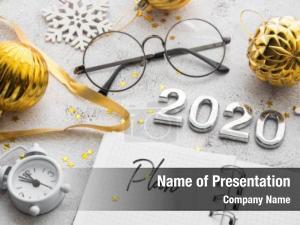 Notebook and Party Decorations PowerPoint Template