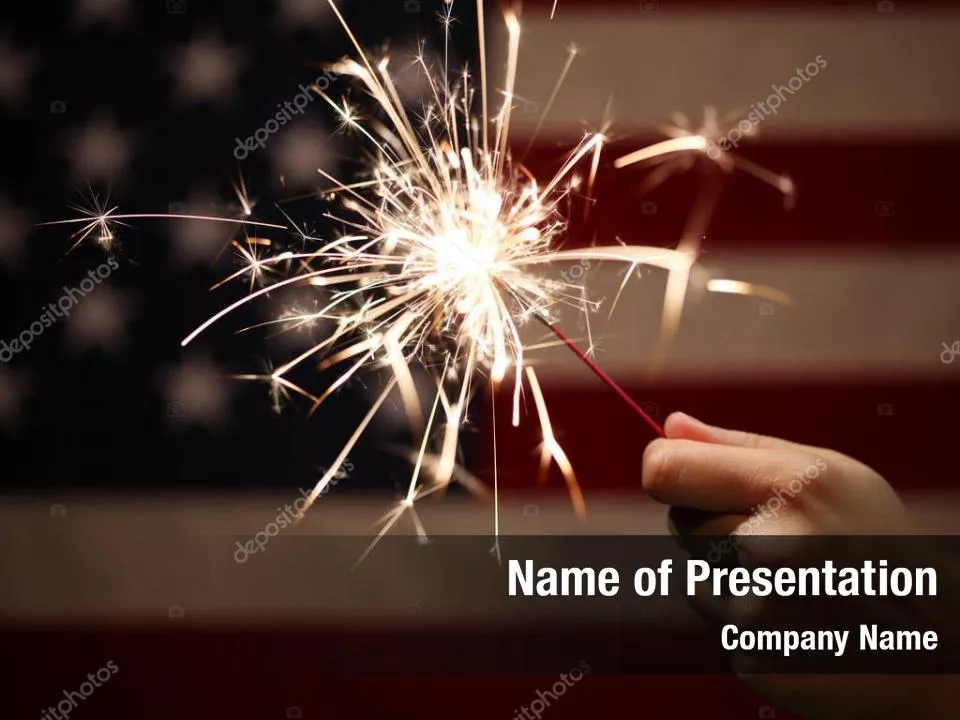 Sparkler and USA Flag
