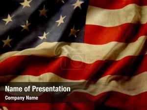 Aged USA Flag PowerPoint Template
