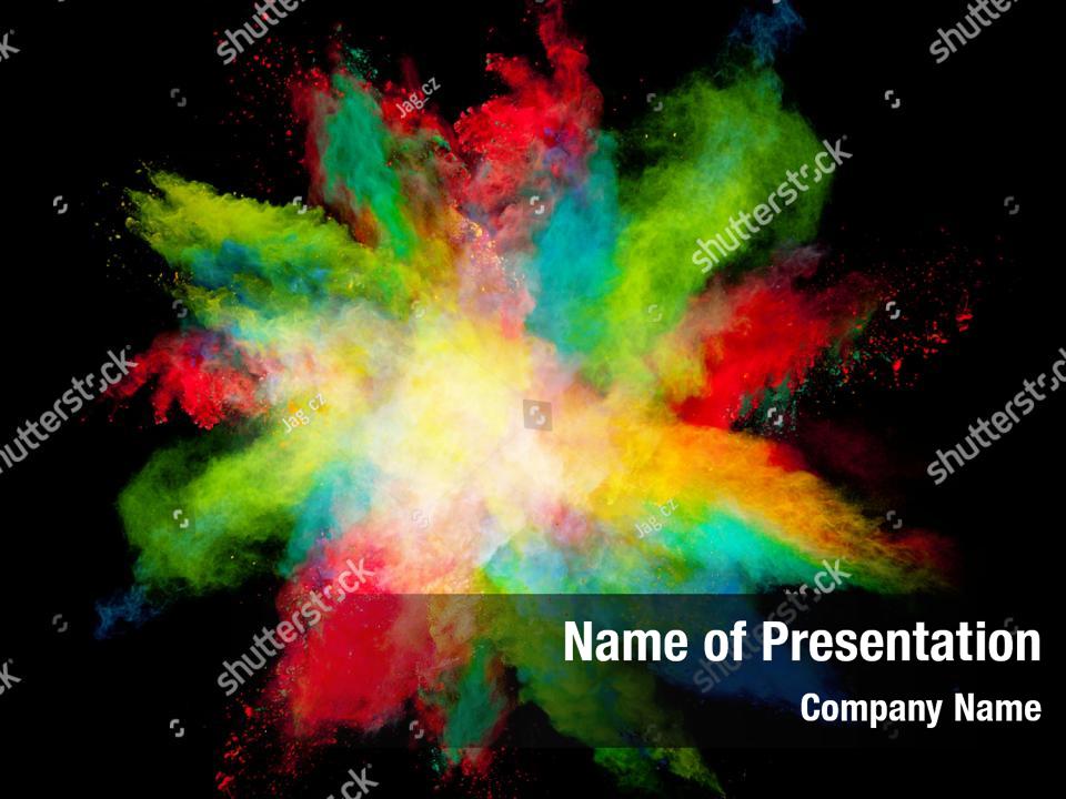 Abstract splash colorful powder PowerPoint Template - Abstract splash ...