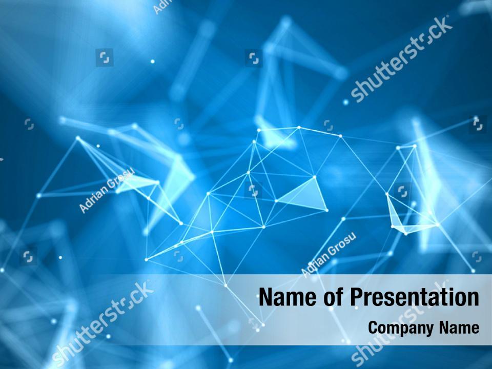 Nodes plexus lines polygons PowerPoint Template - Nodes plexus lines ...