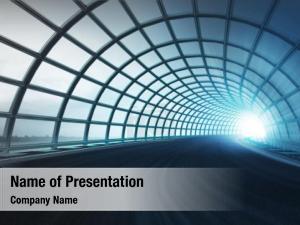 Construction cross arch tunnel along PowerPoint Template