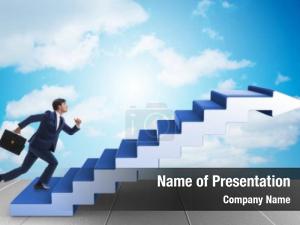 Promotion businessman career concept stairs