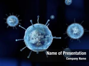 Microscope virus under   PowerPoint Template