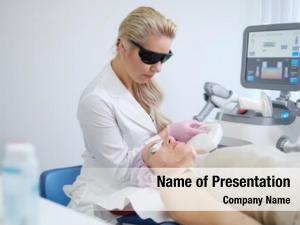Treatment woman getting aesthetic dermatology