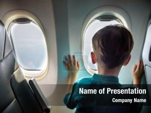 Kid Looking In Porthole PowerPoint Template