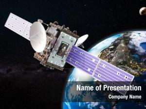 Earth satellite orbiting   PowerPoint Template