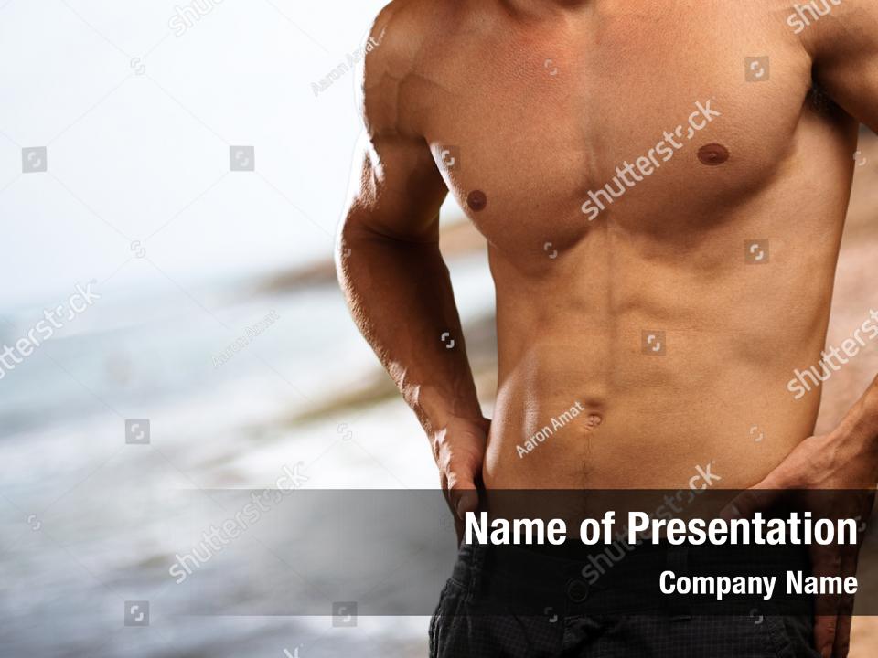 Bodybuilding Shirtless Handsome Muscular Powerpoint Template