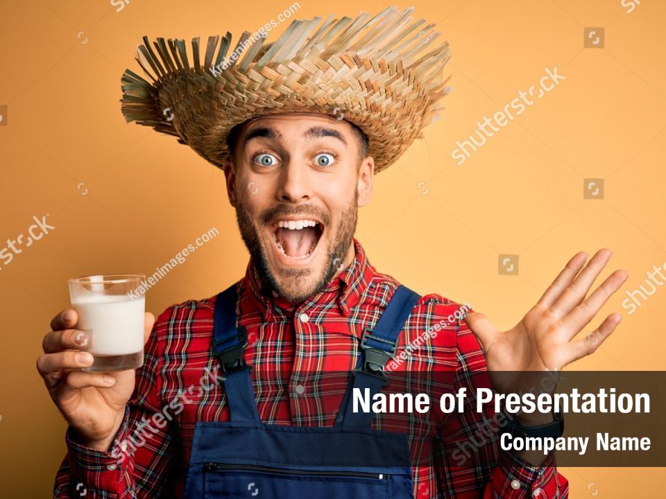 Farmer in hat PowerPoint Template Farmer in hat PowerPoint Background
