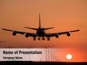Airplane Landing PowerPoint Template