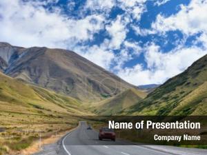 Highway In The Hill Country PowerPoint Template