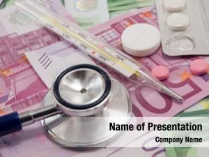 Euro stethoscope pills note  PowerPoint Template