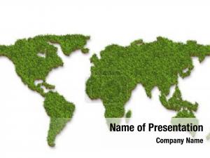 Green Grass of World PowerPoint Template