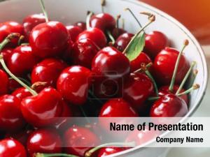 Bowl Full Of Cherries PowerPoint Template