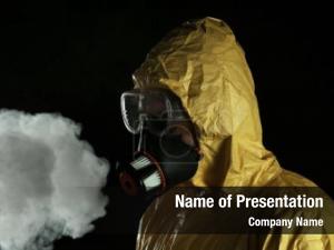 Chemical portrait man suit respirator PowerPoint Template