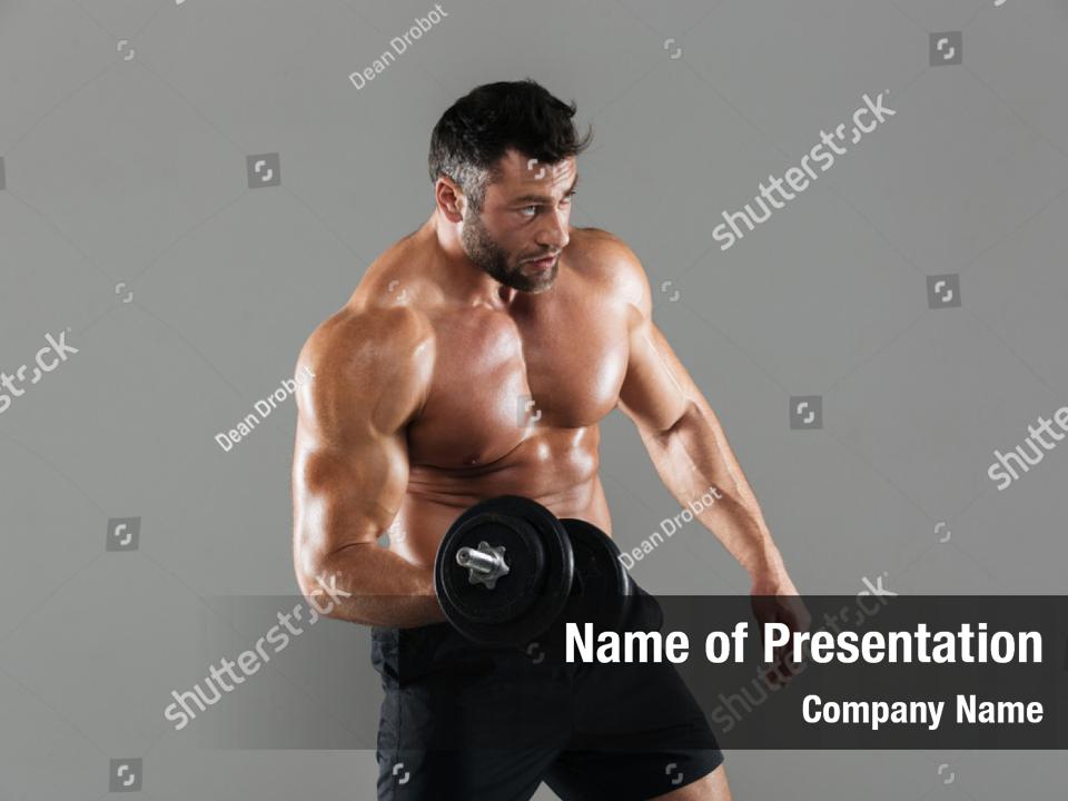 Strong Shirtless Bodybuilder Powerpoint Template Strong Shirtless