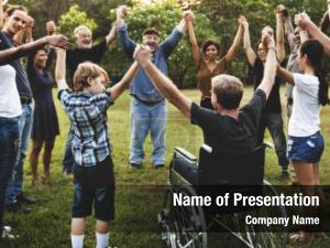 Cripple People Support PowerPoint Template