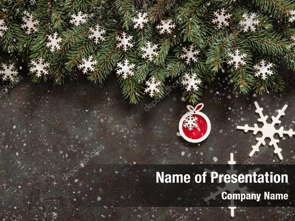 Christmas Tree Branches and Snowflakes