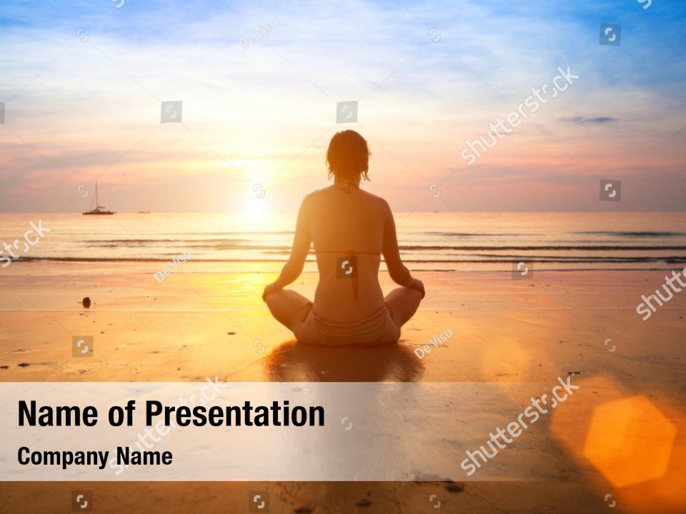 Reflection woman silhouette young PowerPoint Template - Reflection ...