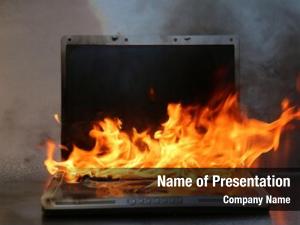Flames laptop fire  