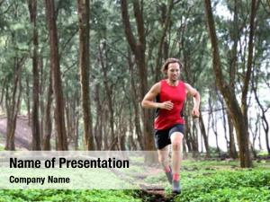 Athlete running trail runner man