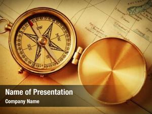 Antique Brass Compass PowerPoint Templates - Antique Brass Compass ...