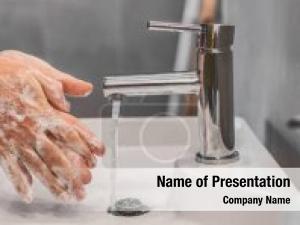 Soap washing hands hot water