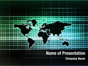 Global international trade scale map PowerPoint Template