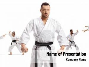 Masters, martial arts karate practice PowerPoint Template