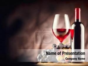 Widescreen red wine PowerPoint Template