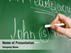 Writing teacher hand grammar sentences PowerPoint Template