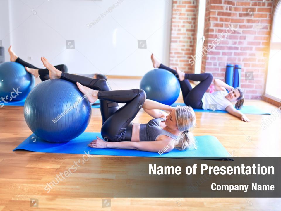 Woman young fitness practice yoga PowerPoint Template - Woman young ...