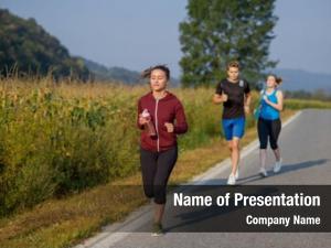 People group young jogging country
