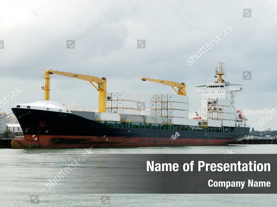 Freighters import container ship PowerPoint Template - Freighters ...