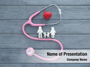 Family figure red PowerPoint Template