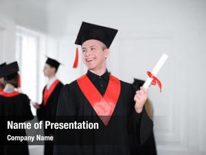 Bachelor happy student robe diploma