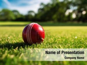 Cricket Ball PowerPoint Template